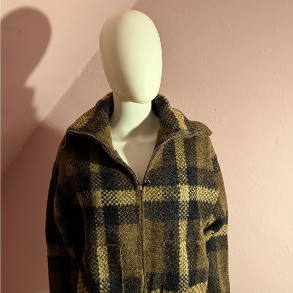 Zara Checkered Wool Jacket in Brown and Black - Picture 2 of 4